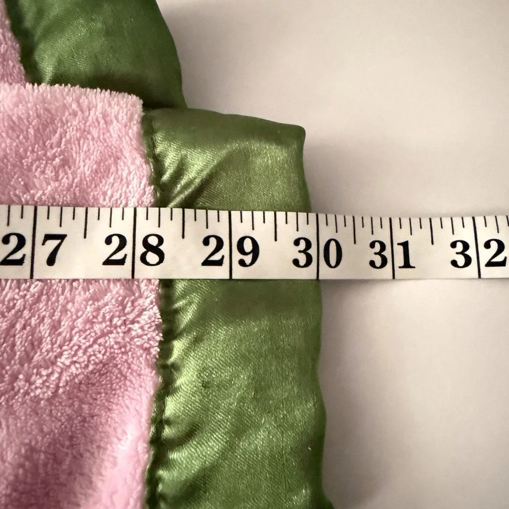 John Deere Pink Baby Blanket‎ Green Edge Embroidered Logo